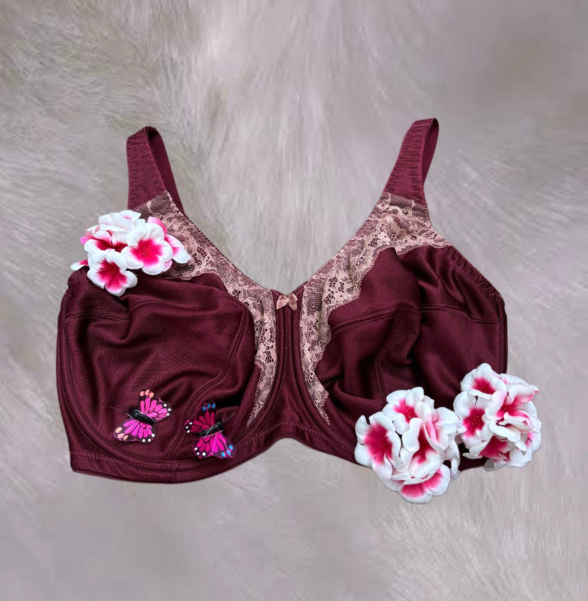 1/1 Floral Red Bra
