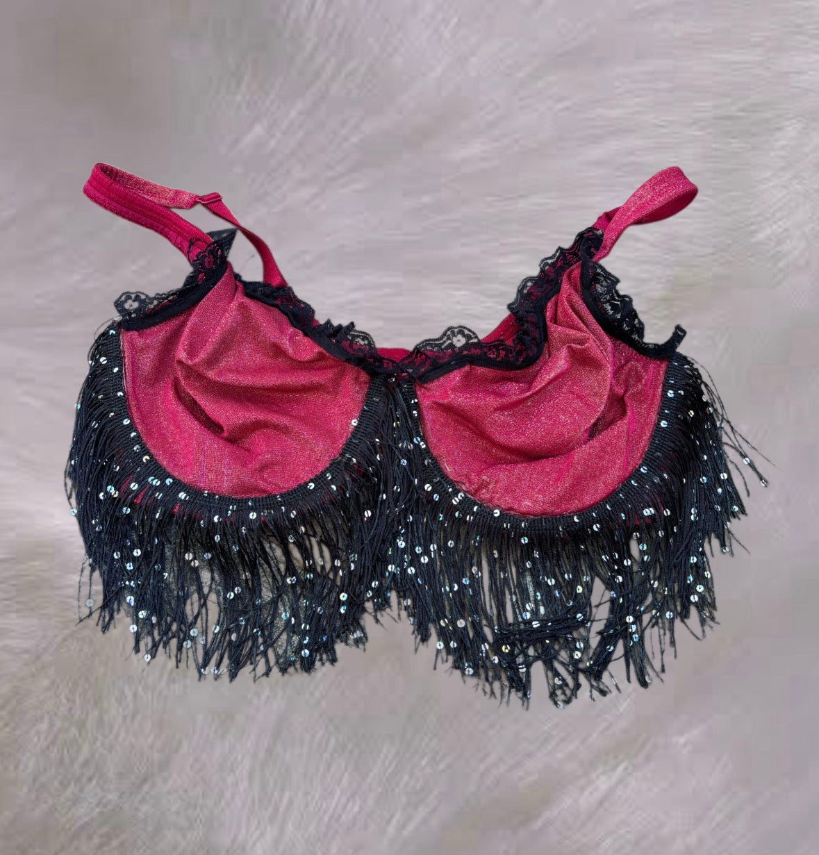 1/1 Red and Black Bra
